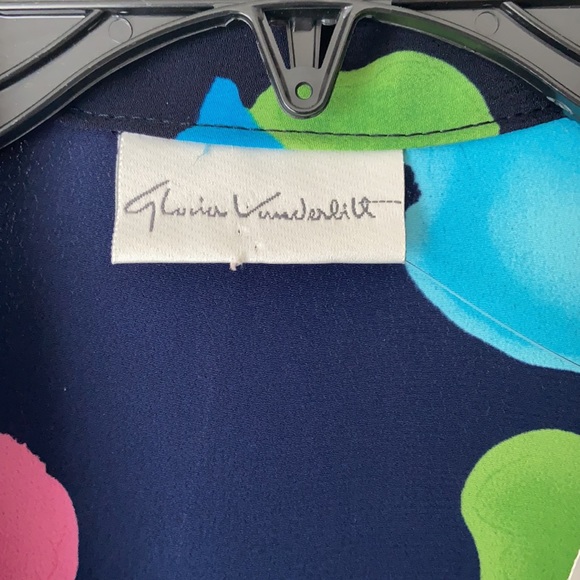 GLORIA VANDERBILT floral button up top blouse X-LARGE - Picture 6 of 7